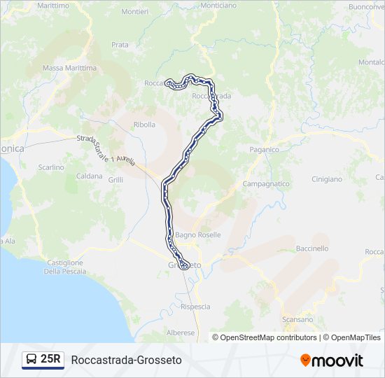 25R bus Line Map