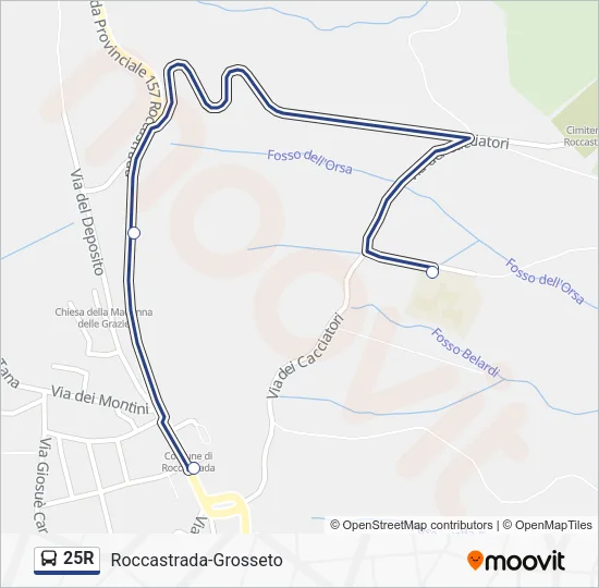 25R Bus Line Map
