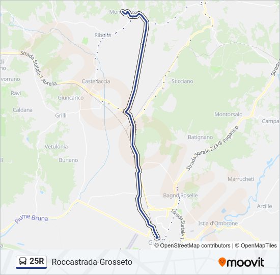 25R bus Line Map