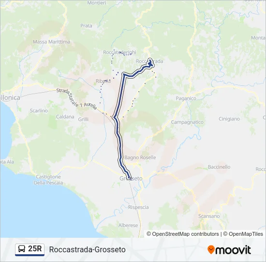 25R Bus Line Map