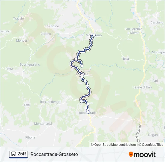 25R Bus Line Map
