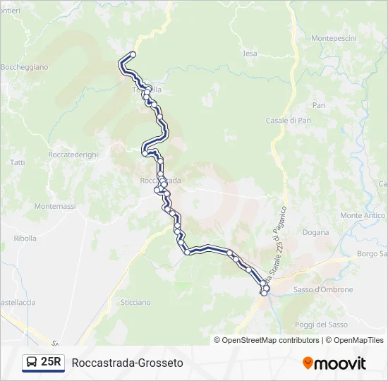 25R Bus Line Map