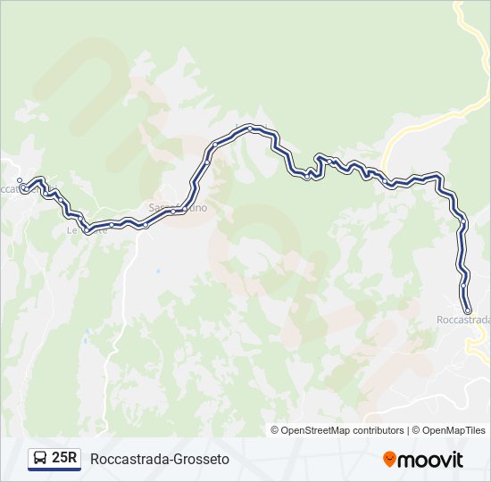 Percorso linea bus 25R