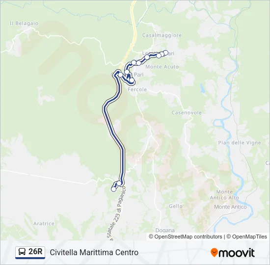 26R Bus Line Map