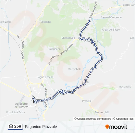 26R Bus Line Map