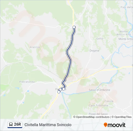 26R Bus Line Map