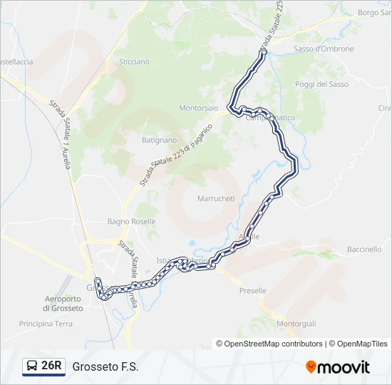 26R Bus Line Map