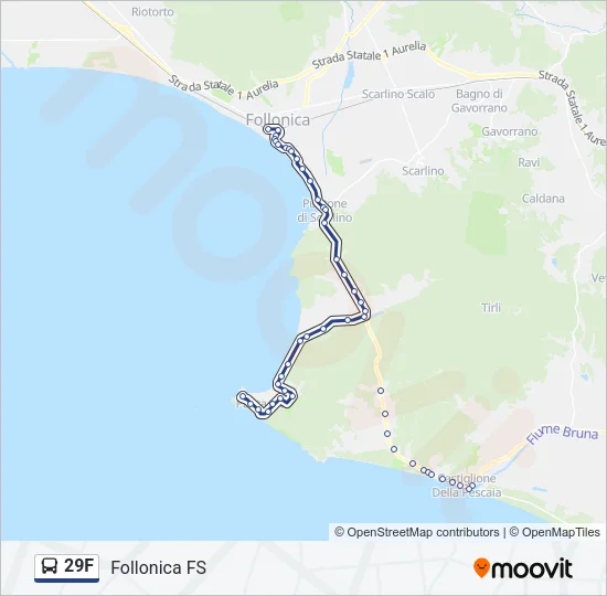 Percorso linea bus 29F