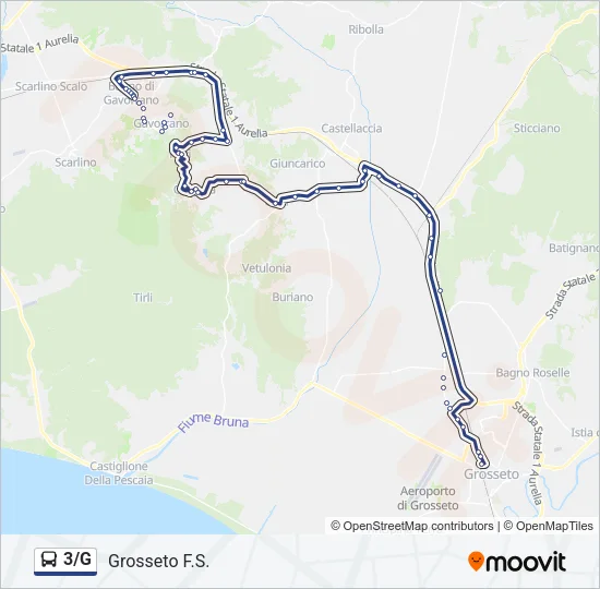 3/G Bus Line Map