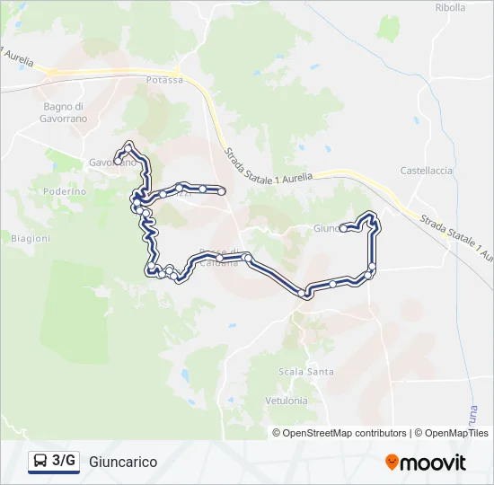 3/G Bus Line Map