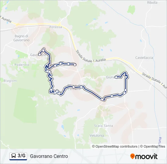 3/G Bus Line Map