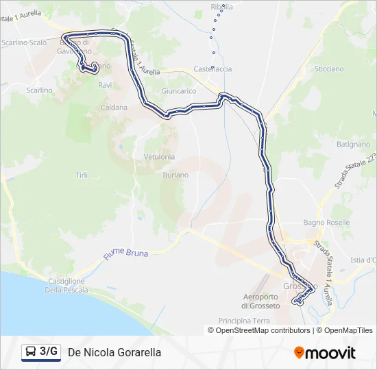 3/G Bus Line Map