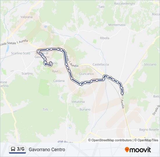 Percorso linea bus 3/G