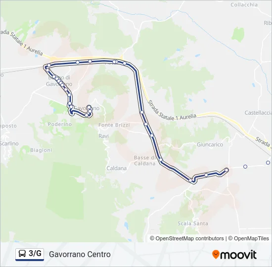 3/G Bus Line Map