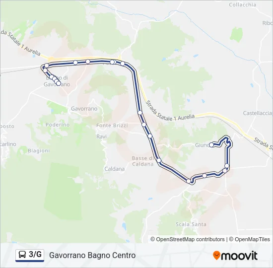 3/G Bus Line Map
