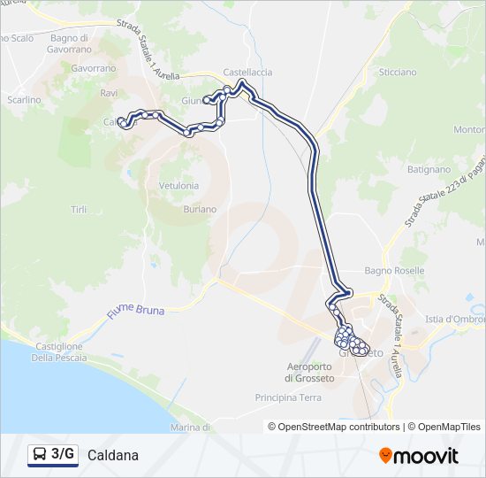 Percorso linea bus 3/G