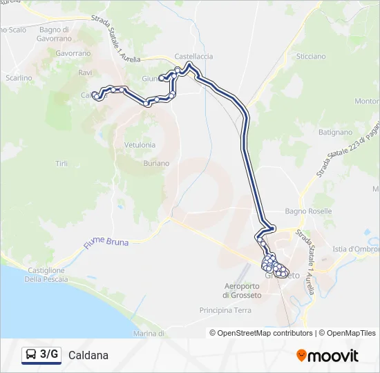 3/G Bus Line Map