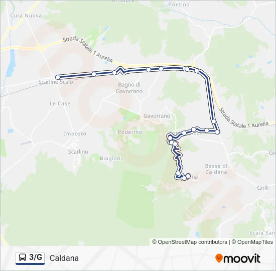 3/G Bus Line Map
