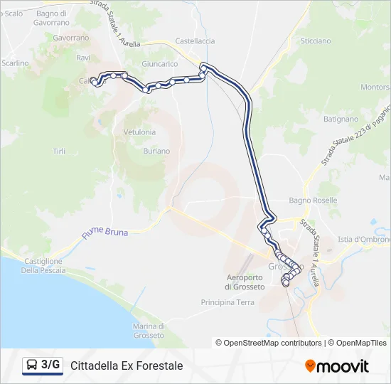 3/G Bus Line Map