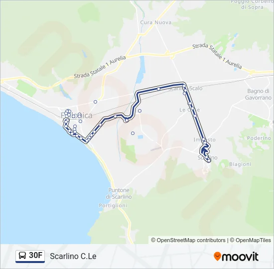 30F Bus Line Map