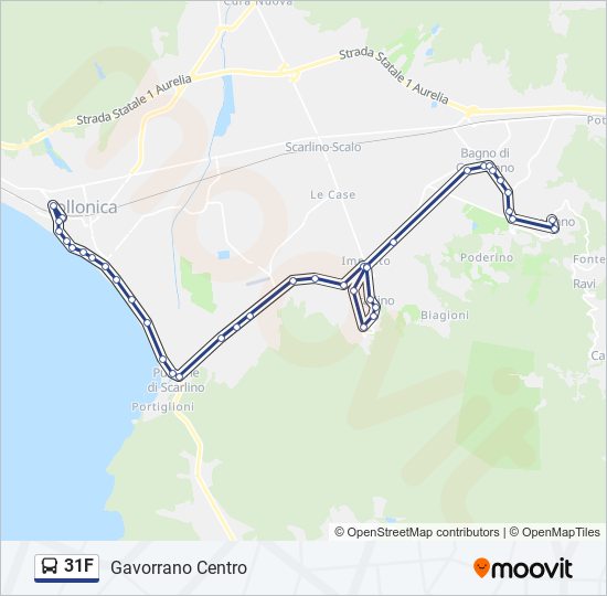 Percorso linea bus 31F