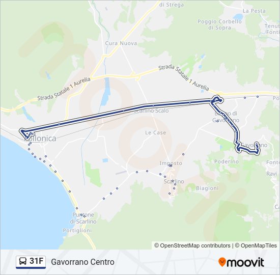 Percorso linea bus 31F