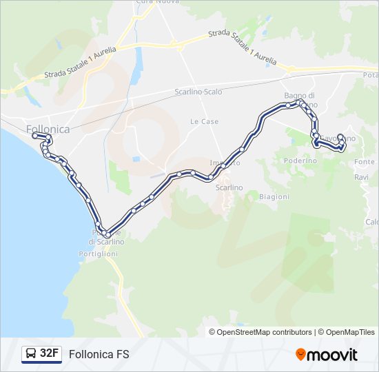 Percorso linea bus 32F