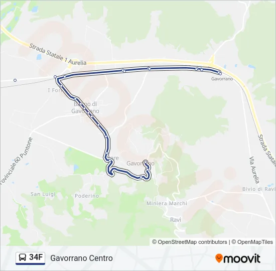 34F Bus Line Map