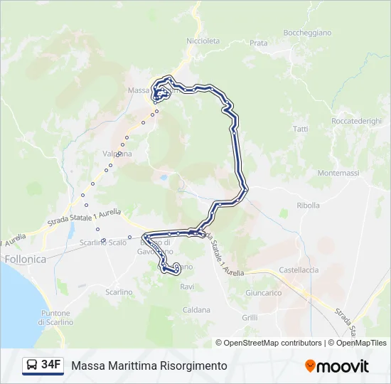 34F Bus Line Map