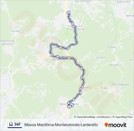 36F Bus Line Map