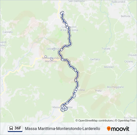 36F Bus Line Map