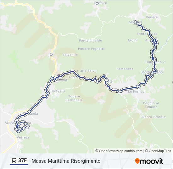 Percorso linea bus 37F