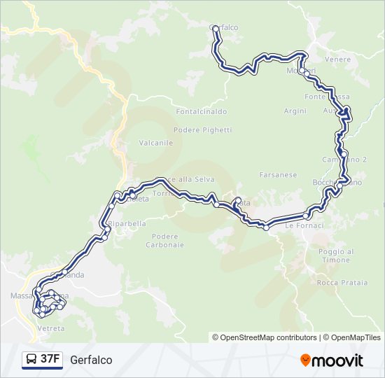 Percorso linea bus 37F