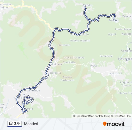 Percorso linea bus 37F