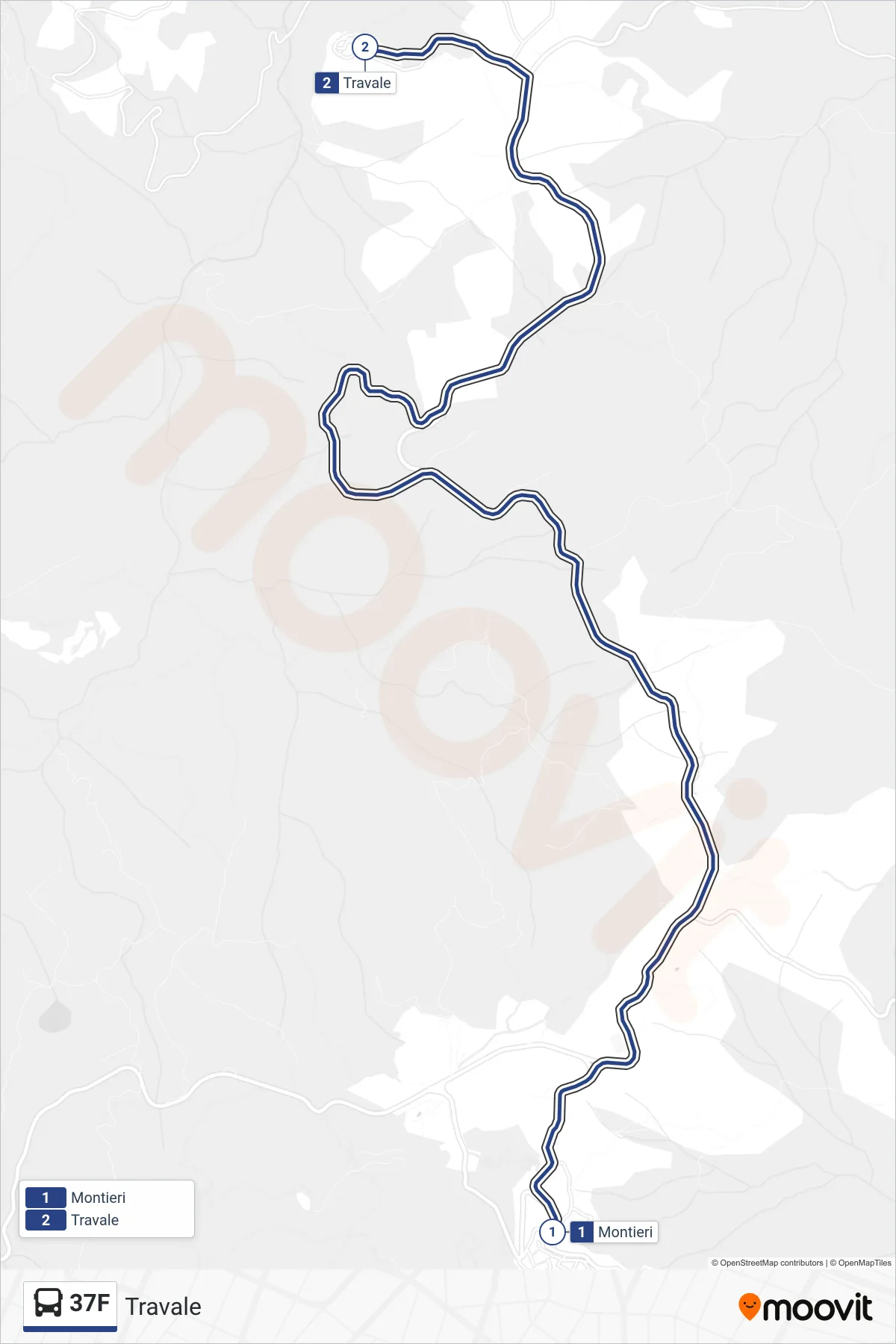 Linea 37F  bus (Travale) - Percorsi e fermate sulla mappa
