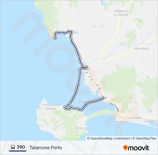 39O Bus Line Map