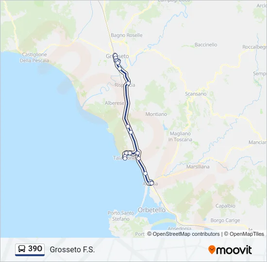 39O Bus Line Map