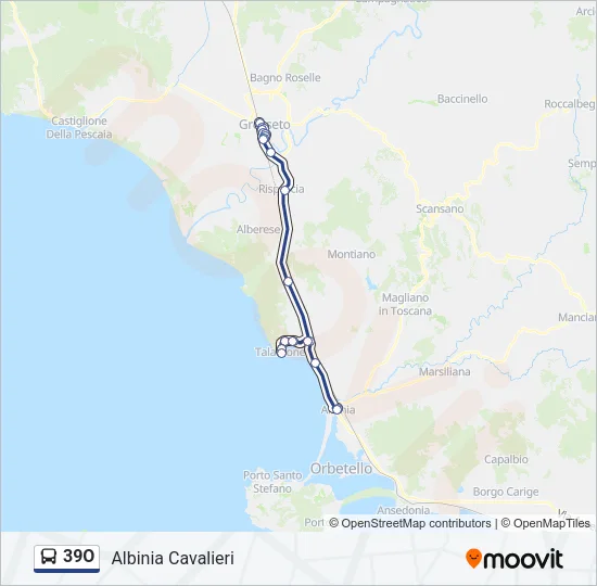 39O Bus Line Map