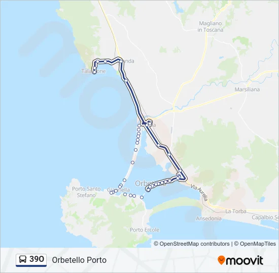 39O Bus Line Map