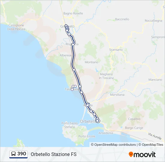 39O Bus Line Map
