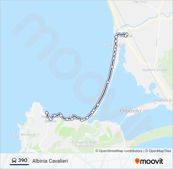 39O Bus Line Map