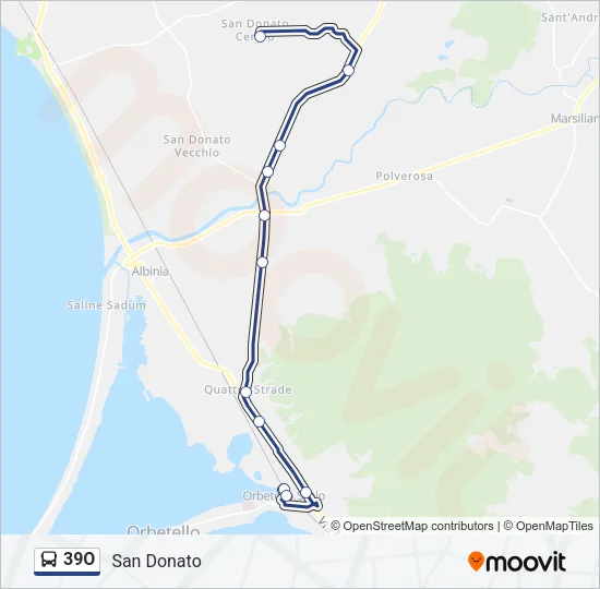 39O Bus Line Map