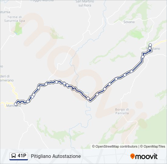 Percorso linea bus 41P