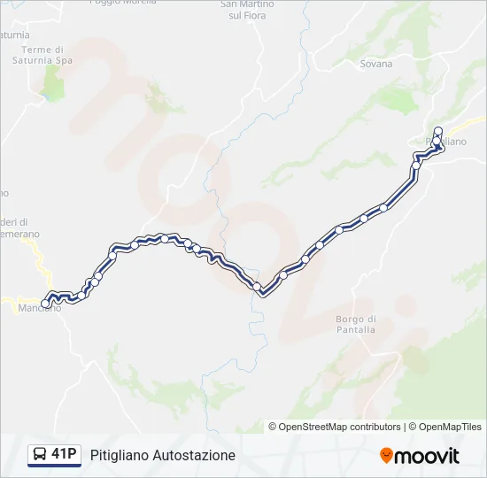 41P Bus Line Map