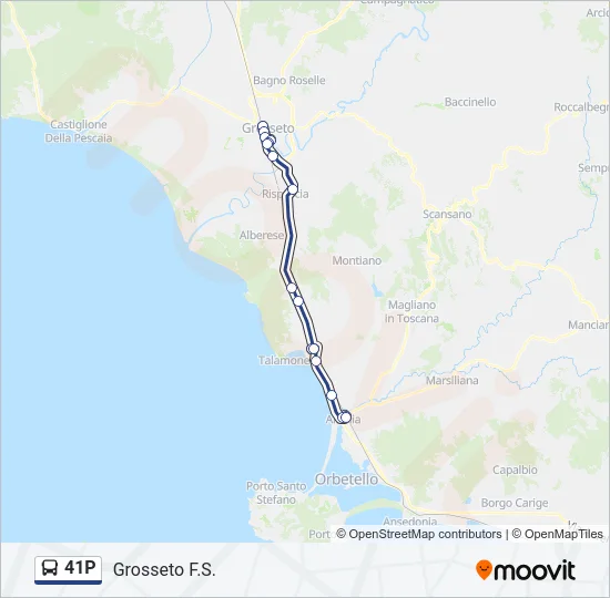 41P Bus Line Map