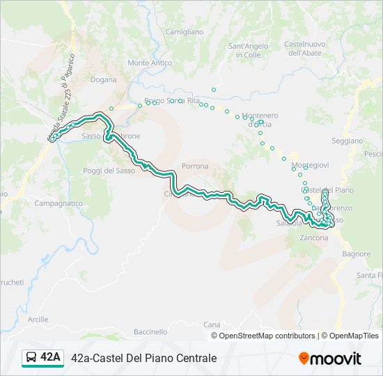 Percorso linea bus 42A