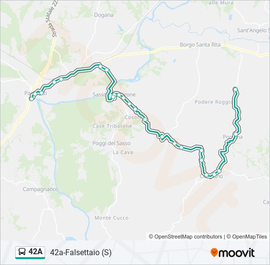 Percorso linea bus 42A