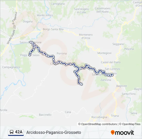 Percorso linea bus 42A