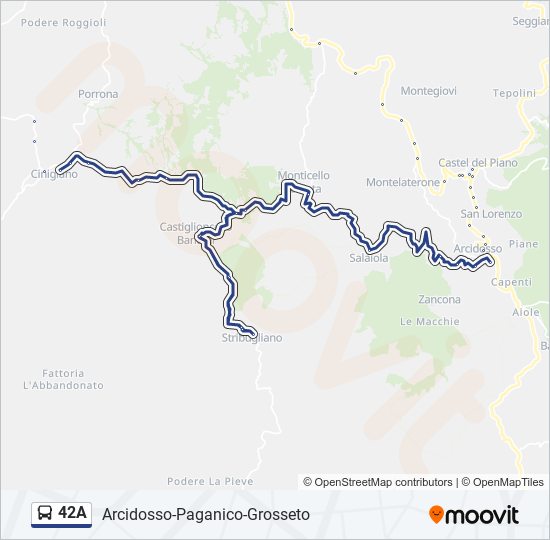 Percorso linea bus 42A