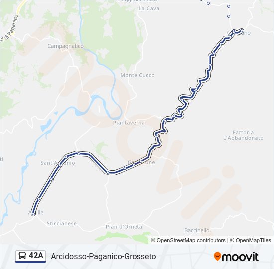 Percorso linea bus 42A